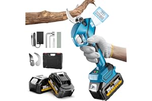 RAYSHINE Electric Pruning Shears,Cordless Secateurs with 2X 4.0Ah Battery, Professional Electric Scissors,Max 35mm Cutting Diameter Garden Pruners for Gardening Pruning Trees and Shrubs