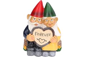 Atyhao Figura de pareja de gnomos de jardín, decoración de pareja de gnomos de resina para el hogar para el jardín para el hogar para la oficina