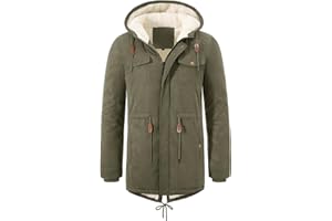 UMIPUBO Giacca Uomo Invernale Giubbotto con Cappuccio Parka Jacket in Pile Caldo Cappotto con Zip Termica Giacche Antivento Giubbino Media Lunga con Tasch