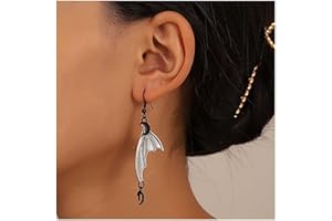 Dervivea Orecchini Gotici Ad Ala Di Pipistrello Orecchini A Goccia Halloween Orecchini Ad Ala D'argento Punk Orecchini Vampiro Scuro Gioielli Per Le Donne E Le Ragazze