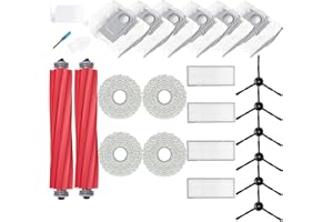 LOVECO Ersatzteile Kompatibel für Roborock Q Revo, 2 Hauptbürsten, 4 Filter, 6 Seitenbürsten, 4 Mopptüchern, 6 Staubbeutel