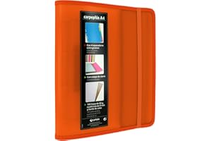 Grafoplás 88200052. Carpeplús Carpeta de 4 Anillas, A4, Naranja, Polipropileno, con Solapa Lateral, Recambio de 100 Hojas, Separadores y Sobre Transparente, Multiline.