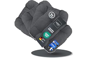 LILENO HOME Zestaw 4 poduszek na krzesło, antracytowe (38 x 38 x 8 cm) – poduszka do siedzenia na krzesło ogrodowe, do kuchni lub jadalni – wygodna, odporna na promieniowanie UV, do użytku wewnątrz i