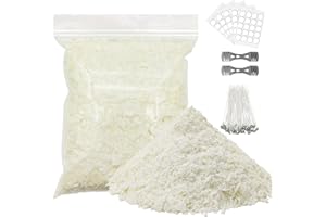 sevkumz Komplettes Kerzenherstellungs-Set für Anfänger – 900 ml Edelstahl-Schmelztopf, 350 g natürliches Sojawachs, 50 Dochte, Dochtaufkleber, Halter und Bastelwerkzeuge – DIY Kerzenherstellungs