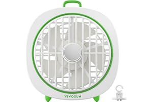 VIVOSUN AeroWave D4, 4” Grow Tent Clip Fan with Detachable Hook, 3-Speed Strong & Quiet Airflow, Adjustable Airflow Angle for Hydroponics, Circulation & Cooling, White, 1-Pack
