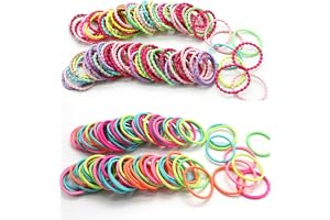 200 stycken elastiskt hårgummiset, färgglada elastiska hårsnoddar, barn babyhårsmycken, hårrep, hästsvans hårband set för små flickor barn (2 modeller)