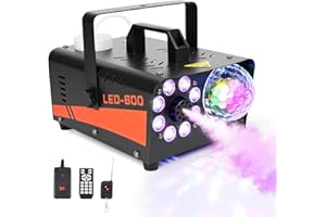 GuKKK Nebelmaschine Rauchmaschine Smoke Machine 13 Farben RGB Lichteffekt, 600W Mini Nebel Maschine mit Fernbedienung, Stabil & Tragbar, für Halloween, Weihnachten, Hochzeitsfeiern & Bühnenauftritte