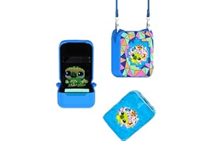 Quintrost Custodia in Silicone per Magici Bitzee Virtual Digital Pet, Cover Protettivo Anti-caduta con Cordino per Bitzee, 3D Antiurto Manica Protettiva per Cucciolo Digitale (Blu)