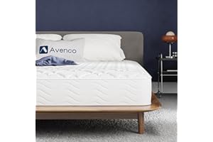Avenco Matelas 90x200, 20CM, Matelas à Ressorts Ensachés, Mousse de Confort Double, Isolation des Mouvements, Certifié Sûr et Fiable par CertiPUR-US et Oeko-TEX, Soutien Lombaire