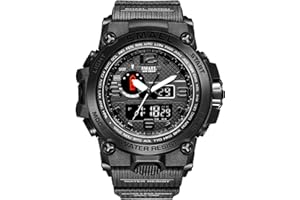 SMAEL Luxury Watch Men'S, Military Military Multifunctional Wristwatch With Stopwatch Alarm, Stylish Classic Analog Digital Led Waterproof Watches Men