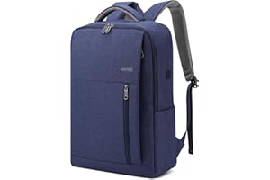 HOMIEE Sac à Dos Ordinateur 17 Pouces, Sac à Dos PC 17,3" Grande Capacité Homme Femme, Antivol Travail Voyage Loisirs Affaire Scolaire, Noir (Bleu)
