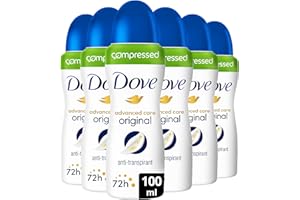 DOVE - Déodorant Femme Original Advanced Care - Spray Compressé Anti-transpirant - technologie anti traces blanches (lot de 6x100ml)​