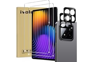 ivoler Pack de 2 Verre Trempé pour Xiaomi Pad 7 / Pad 7 Pro/Poco Pad X1 11.2 Pouces, avec 2 pièces Caméra Arrière Protecteur, Film de Protection d’écran, Dureté 9H Glass, Anti Rayures, sans Bulles