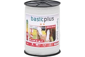 VOSS.farming 200 m Ruban de clôture électrique 20 mm conducteur 5 x 0,16 mm Acier Inoxydable Cheval