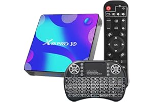 IDEALROYAL Android TV Box 11.0, Android Box 4GB RAM 32GB ROM avec RK3318 Quad-Core 64bit Cortex-A53, Support 2.4GHz/5GHz WiFi 4.0, 4K HD Smart TV Box avec Mini Clavier sans Fil