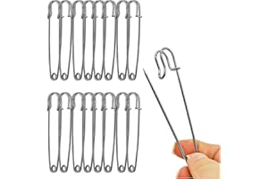Urmspst 15 Piezas Imperdibles Grandes (Nuevo), 10cm Alfileres de Seguridad, Pines de Seguridad para Ropa,Mantas,Lona,Cuero, Manualidades, Faldas, Imperdibles Extra Grande Resistente