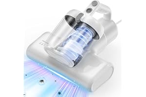 ‎YUFAC YUFAC Milbensauger für matratzen, 16Kpa Matratzenreiniger Bettstaubsauger mit UV-Licht HEPA-Filter Heißluftfunktion Staubmilben-Sensor Ultraschall, 600W Handstaubsauger für Matratze Sofa (Weiß)