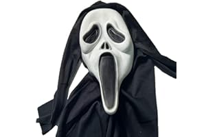 LuckyQianyi Schrei Maske Halloween, Ghostface Maske,Scream Maske，Horror film Maske,Realistische Geistermaske aus Latex Geistermaske, Geeignet für Halloween-Kostümpartys, Karneval und Cosplay