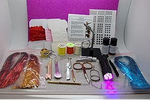 MM Olax Fly Tying Kit, Vise, Glue, Torch, Tinsel, Chenille, Pliers, and More