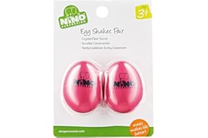 Nino Percussion Egg Shaker Paar – 2 Rasseleier für Kinder ab 3 Jahren – Musikinstrument – Geschenkidee - Kunststoff, Pink (NINO540SP-2)