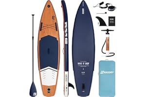 EGGORY Tabla de surf de pie con remo, hasta 200 kg, tabla de pádel hinchable gruesa. Set prémium que incluye tabla de 335 cm, mochila, cuerda, correa y accesorios. Ideal para surf y remo para adultos