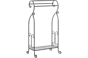 BELIANI Porta asciugamani da bagno a 3 binari stile vintage nero