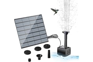 PEHTIY Solar Springbrunnen, 1.8W Solarpumpe Teichpumpe Solar Gartenbrunnen Wasserpumpe mit 4 Effekte, Solar Schwimmender Fontäne Pumpe für Garten,Teich,Vogel-Bad,Fisch-Behälte