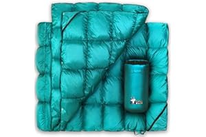 PUFFER WOLF | Extra Large, Double Insulated Outdoor Camping Blanket | 2 x Fluffy, Warm, Packable, Weatherproof, Durable and Lightweight | Top Quilt for Hiking, Stadium Events, Picnic.