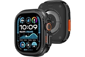 Bisikor 2 in 1 Metal Case Compatible with Apple Watch Ultra 3/2/1 49mm, Rugged Shockproof Metal Bumper Case with Back Cover for iWatch 49mm (Black)