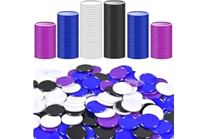 UieaMsio Mini Kunststoff Pokerchips 400 Stücke, Poker Chips Spielsteine, Token Mathematik Zählen 25mm Kleine Lernzähler Bingo Blanko Chips für Kinder Belohnung, 4 Farbe