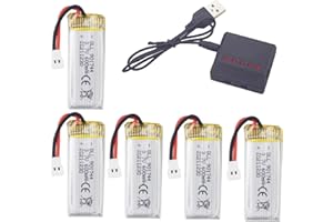 ZYGY 5Pezzi 3.7V 600mAh Batteria al litio con Caricabatterie 5-in-1 per SYMA X600W X700 X700W Fotografia Aerea Quadcopter Accessori Telecomando Drone Batteria al litio