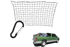 Poweka Filet à Bagages pour Voiture et remorque, Filet de Coffre Extensible jusqu'à 240 x 360 cm, pour Porte-Bagages de Toit, Coffre, 1 Sac de Rangement en Filet + 24 mousquetons en Acier