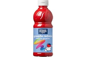 Lefranc Bourgeois Gouache Redimix Color and Co-, Carmin, Tempera Kinderfarbe - 500ml