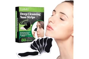 IDUCEN Mitesser Nasenstrips, Blackhead Clear-Up Strips,Nasenstreifen mit natürlichem Bambuskohle für tiefenreine Poren, Nosestripes Mitesser, Pore Strips for Blackheads für alle Hauttypen(80 Stück)