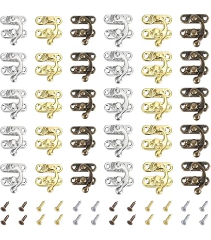 QUARKZMAN 6 Pièces Fermoir De Verrouillage Vintage, 27 X 32 Mm Mini Fermoir à Bras Oscillant