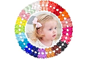 JOYOYO 40pcs 3 inches Boutique Windmill Style Girls Hair Bows Clips Grosgrain Ribbon Headbands Alligator Hair Clip for Babies Teens Toddlers