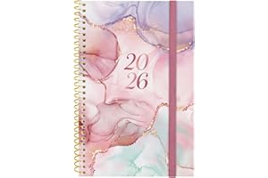 Finocam - Agenda Espiral 2026 Semana Vista Horizontal | Enero - Diciembre (12 meses) | Agenda Anual 2026 | Tapa de polipropileno Espiral Design Collection - Goldy - Español