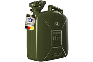 Monzana Bidón de Gasolina Metálico 5L Verde 24x12x35 Combustible Diésel Aceite Homologación UN