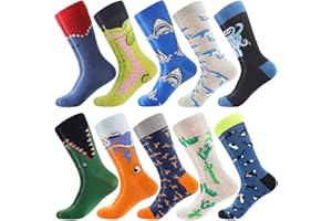 BONANGEL Chaussettes amusantes pour homme, colorées et amusantes à motifs, en coton peigné, chaussettes de bureau, mi-mollet cool, design unique et frappant