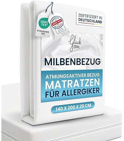 National Allergy Matratzenschoner - 90x200x20cm, 100% Baumwolle - Hypoallergen, Staubmilben & Bettwanzen Sicher