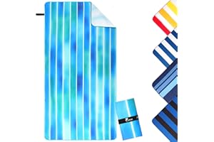 JOKISA Duży ręcznik plażowy z mikrofibry (90x180 cm), kompaktowy i odporny na piasek, lekki i szybkoschnący, idealny na plażę, siłownię, w podróż, do sauny