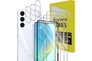 Wayneer Verre Trempé Pour Samsung Galaxy A16 5G/4G, [3+3 Pièces] Vitre Protection écran Protection Camera, 9H Dureté Ultra HD Anti Rayures Film Protection écran,Avec Outil D'alignement Facile