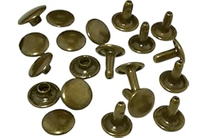 AERZETIX - C56647 - Set di 10 Rivetti tubolari doppio calotta/doppia faccia Ø9mm per jeans/borse - in acciaio - colore antico - merceria cucito vestiti artigianato