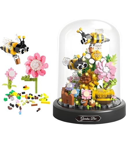 Bloques De Construcción Flores E Insectos 530 Piezas - Set Creativo Con Cúpula Antipolvo, Regalo Para Niñas A Partir De 6 Años