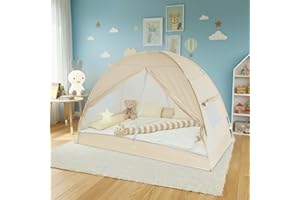 Alvantor Bed Tent Full Size, Blackout Privacy Sleeping Canopy for Kids and Adults, Indoor Floor Tent with Mesh Windows, Zippered Doors, Easy Setup & Portable Bed Canopy for Bedroom and Travel