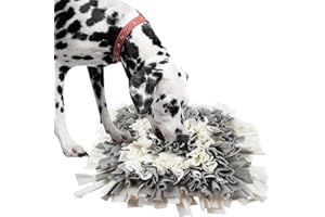 IEUUMLER Chien Snuffle Tapis Snuffle Mat Puppy Cat Puzzle interactif Jouets pour Foraging, Exercice, Relaxation IE075 (45x45cm, Grey & White)