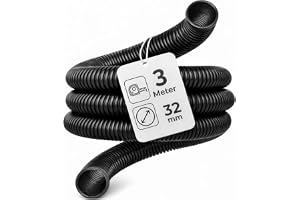 Microsafe® Sugslang DN32 (32 mm insida/40 mm ytter) – 3 meter – flexibel och robust sugslang för våt- och torrdammsugare – ve