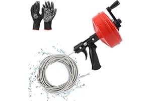 Vastar Rohrreinigungsspirale, 7,5m Abflussreiniger Spirale mit Bohraufsatz, Manuelle Oder Elektrische Verwendung für Küche, Bad und Dusche Waschbecken