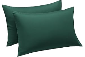 Aspire Homeware Pillow Cases 2 Pack – 100% Brushed Microfiber Emerald Pillowcases Super Soft Envelope Closure Pillow Cover (50x75cm)