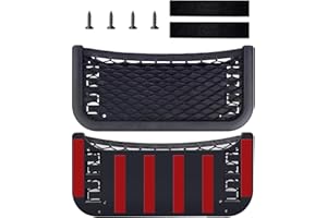 iTYOOS 2 Pezzi Rete Portaoggetti Auto, Portaoggetti Auto, Organizer da Bagagliaio, Rete Bagagliaio Auto Tasca Organizer, Rete Portaoggetti Autoadesiva con Viti e Bande Elastiche
